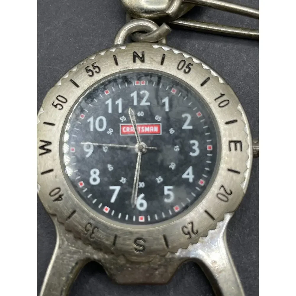 VTG Craftsman Watch Bottle Opener Carbine Survival Rare Silver Metal 39.2MM